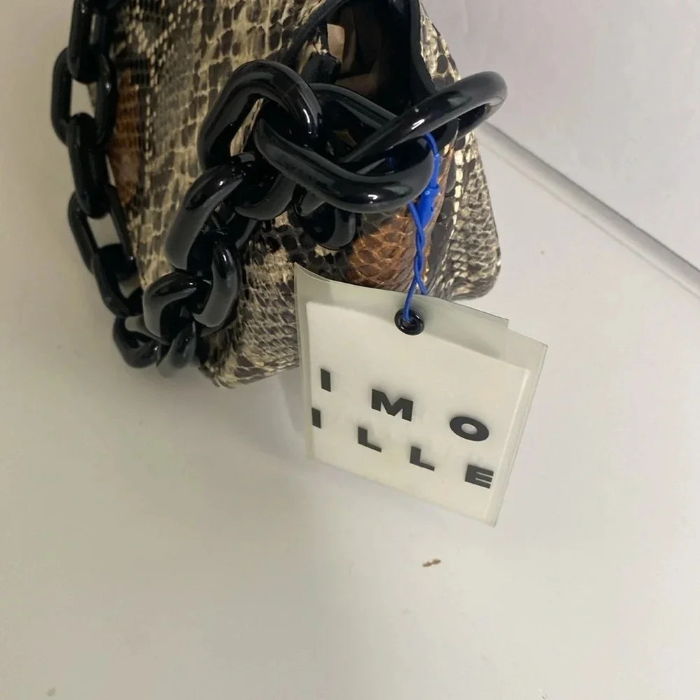 SIMON MILLER Snakeskin Printed Leather Bag - Picture 2 of 10